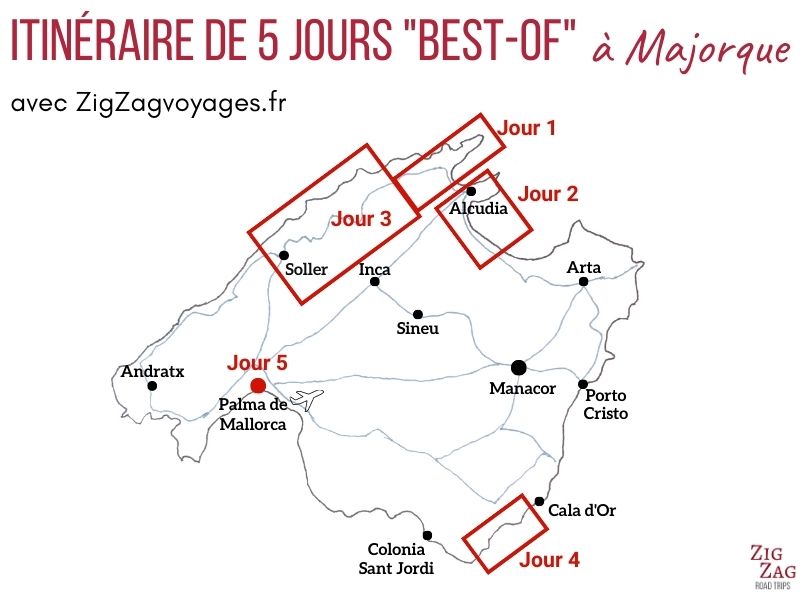 Carte 5 jours itineraire majorque best-of