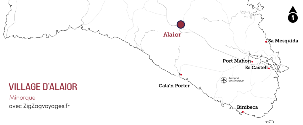 Carte d'Alaior à Minorque