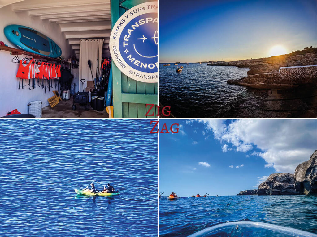 Mes conseils utiles sur les meilleures excursions en kayak à Minorque : en mer, transparent, meilleurs spots, niveau requis (+ photos)