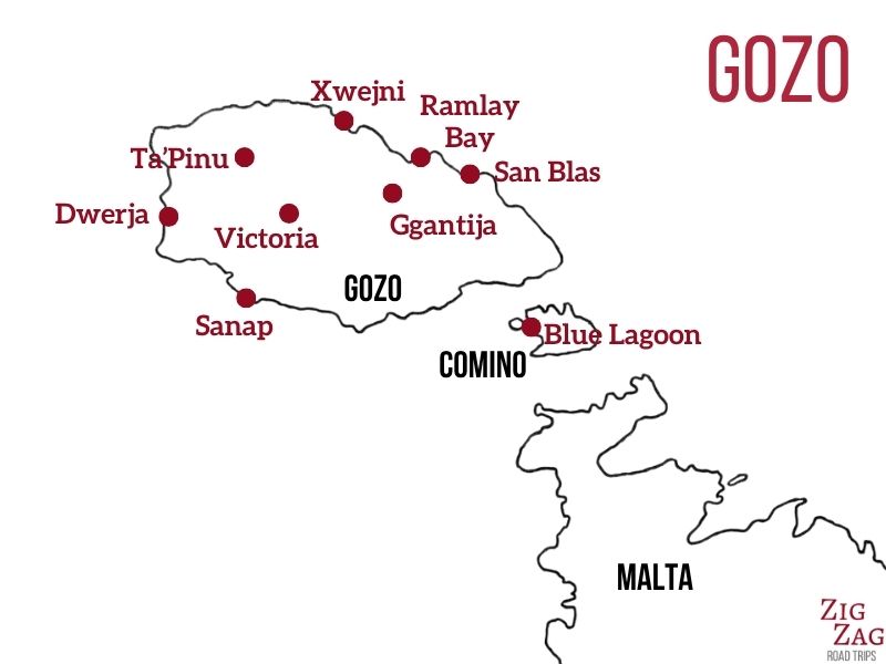 carte que faire Gozo attractions
