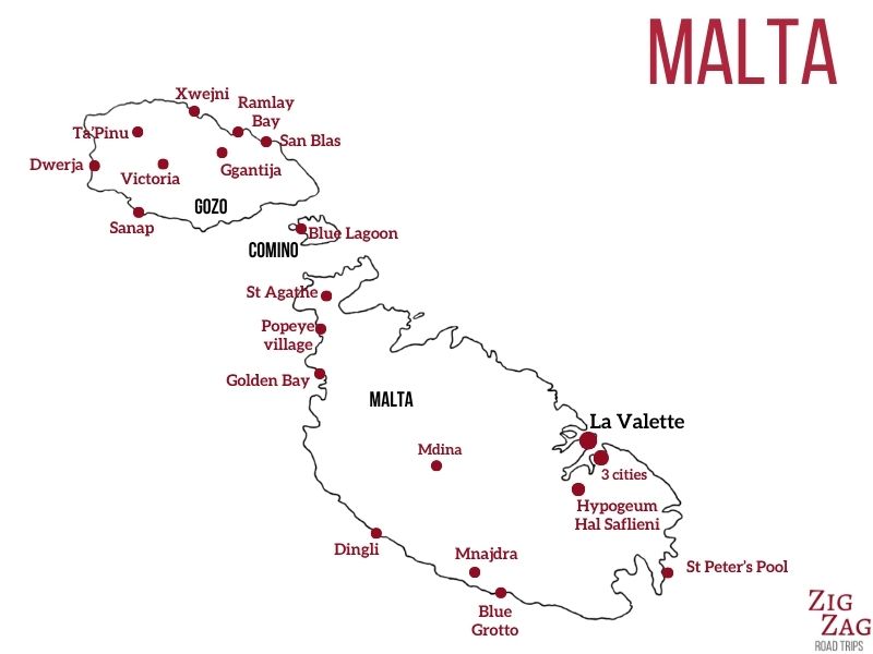 carte que faire malte attractions incontournables