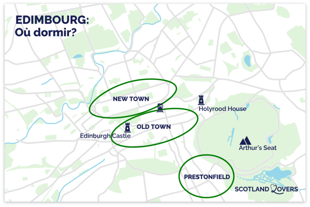 carte meilleurs quartiers edimbourg ou sejourner